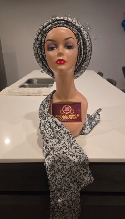 Luxury Damask Turban with Ipele