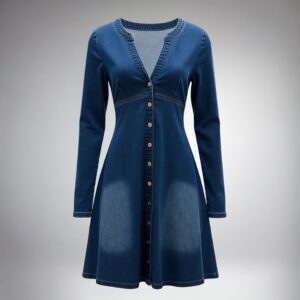 Turkey Stretch Jean Dress – Royal Blue