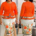 Elegant Orange Corporate Dress Turkey – Office Wear Pencil Dress With Belt
