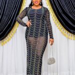 Turkey Luxury Net Stones Long Dress With Short Inner – Elegant Party Gown