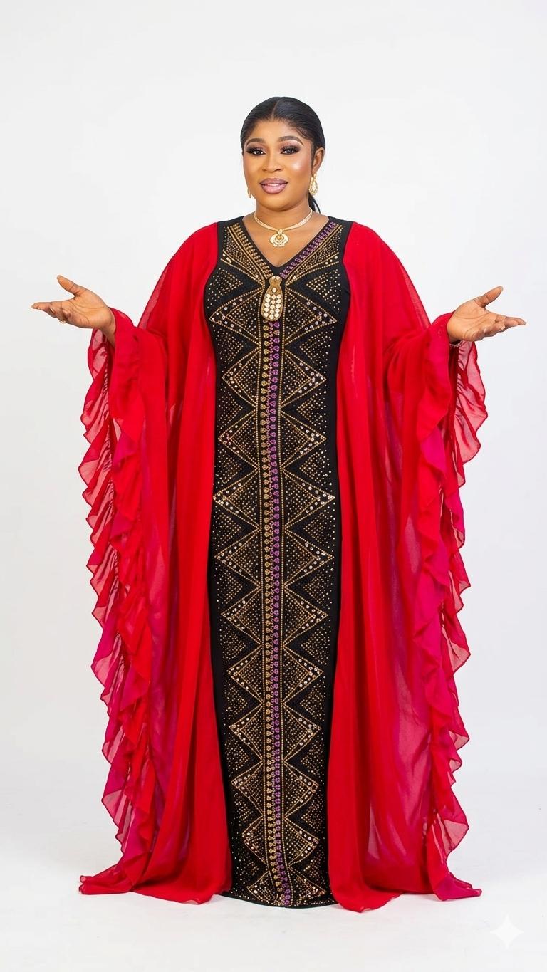 Turkey Luxury Katan With Stones – Elegant Beaded Kaftan Gown (Available in Multiple Sizes)