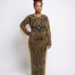 Dubai beautiful luxury dress  Beaded long gown, black and silver color
