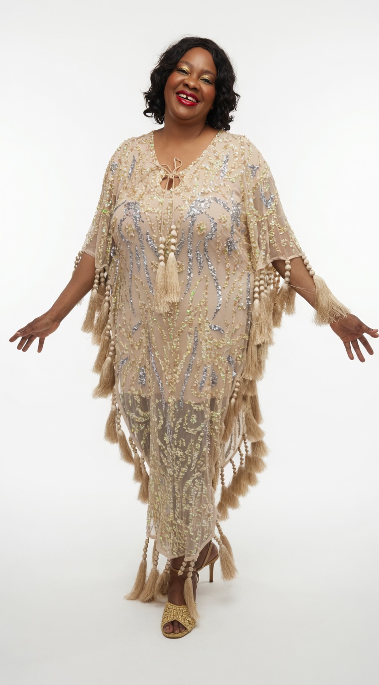Dubai luxury bubu beaded gown with a short inner - Image 3