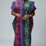 African buba dress, ankara mix with aso-oke