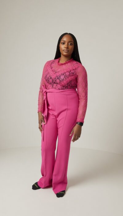 Turkey jumpsuit, two different material net on the top size