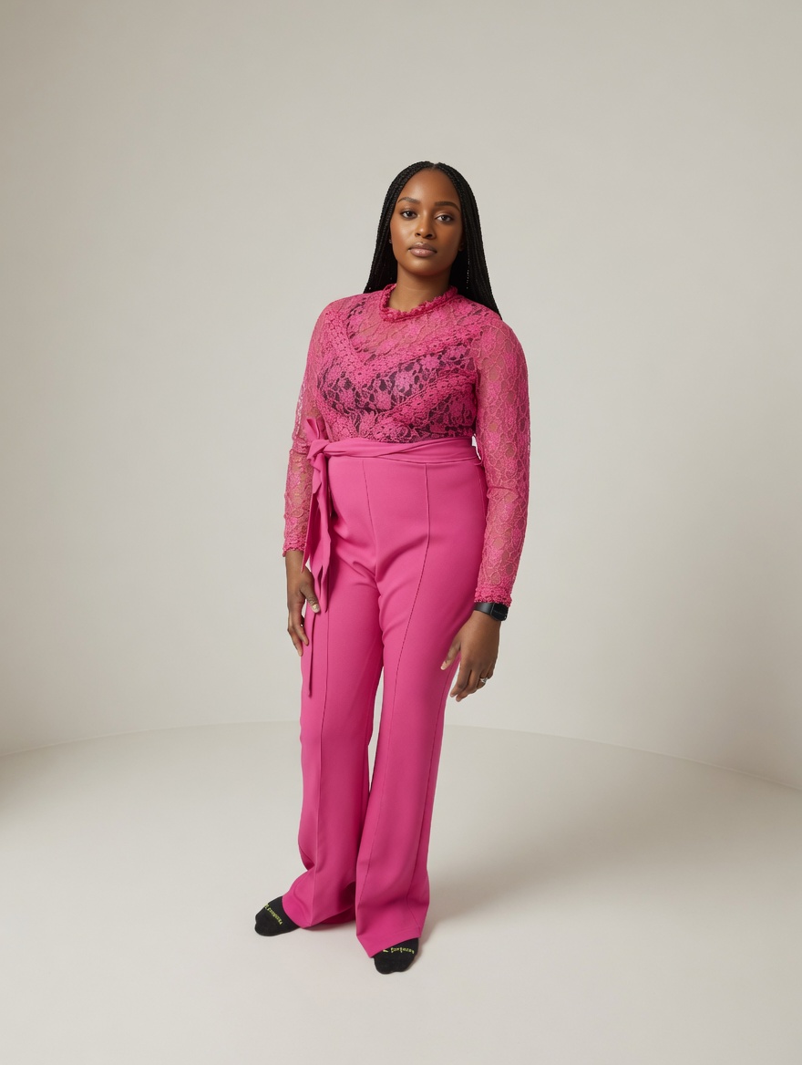 Turkey jumpsuit, two different material net on the top size