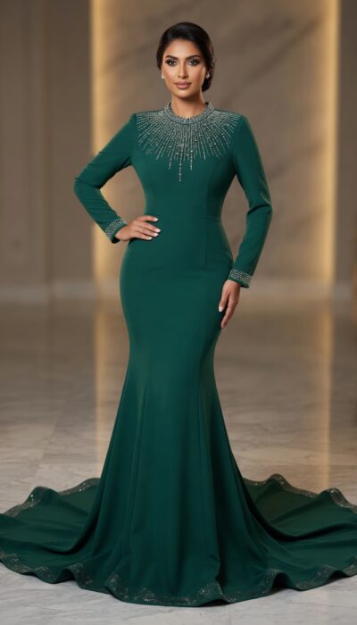 Turkey long flowing english dress with stones
