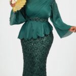 Turkey beautiful dress with belt, net lace