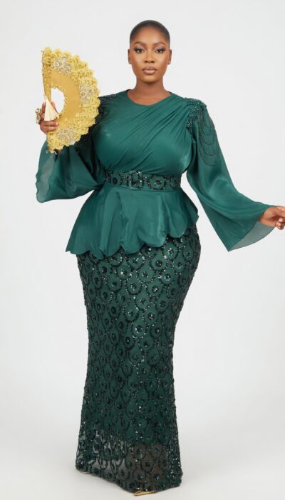 Turkey beautiful dress with belt, net lace