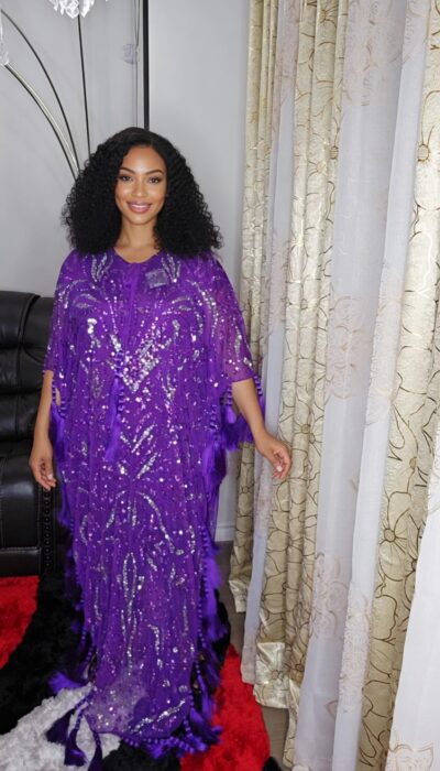 Dubai luxury bubu  Beaded gown with a short inner.