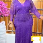 Stunning Purple Long Net Turkey Dress with Lining & Sparkling Stones – Elegant Outfit ($120)