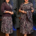 Elegant Chiffon Turkey Dress with Matching Jacket – Whimsical Anthropomorphic Fashion Outfit ($80)