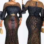 Turkey Beautiful Sequence Long African Party Dress with Belt