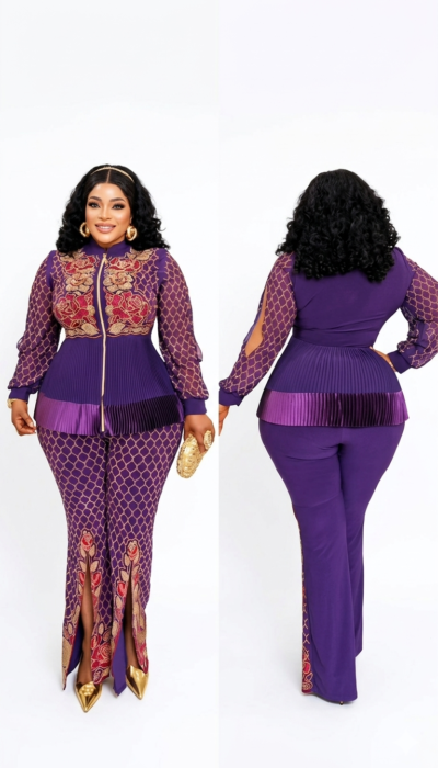Turkey Two-Piece Set – Stylish Trouser & Top with Premium Stone Embellishment
