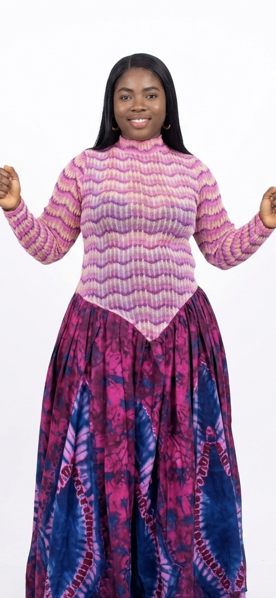 Elegant Patterned Mesh Dress – Women’s Sheer Long-Sleeve Statement Dress - Image 4
